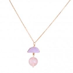 Collier délicat Quartz Rose...
