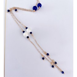 Sautoir Agathe bleu royal &...