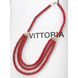 Collier rouge corail teinté...