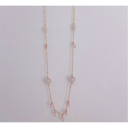 Sautoir rose pampilles-Camille